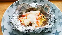 犬猫の乾燥野菜を使ったレシピ「鮭のホイル焼き」